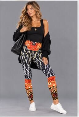 Eva Varro Women's Paisley Geometric Stretch Leggings Size S